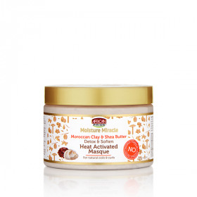 African Pride Moisture Miracle Moroccan Clay&Shea Butter Detox & Soften Heat Activated Masque 12oz African Pride Moisture Miracle Moroccan Clay&Shea Butter Detox & Soften Heat Activated Masque 12oz